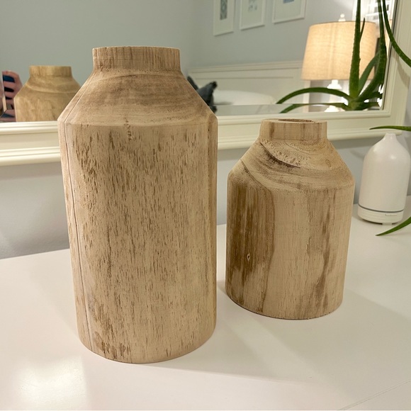 Studio McGee Accents Decorative Wooden Vase Natural Threshold